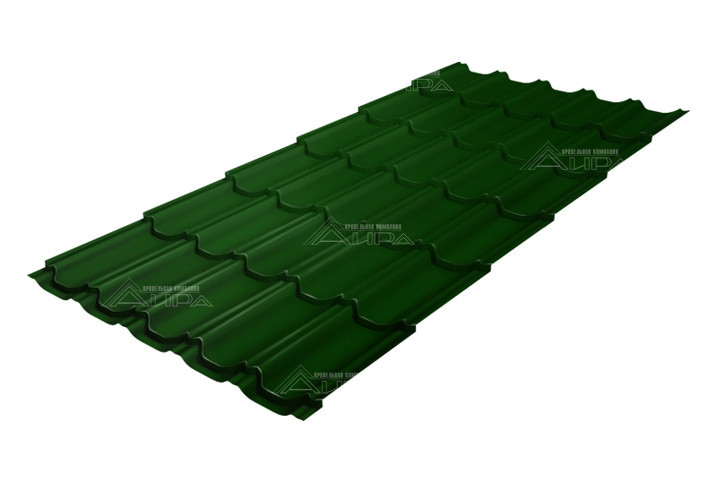 Металлочерепица Kvinta plus PE 0,45 RAL 6002 - RAL6002