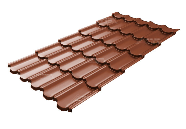 Металлочерепица Kvinta plus 3D PurLite Matt RAL 8004 - RAL8004