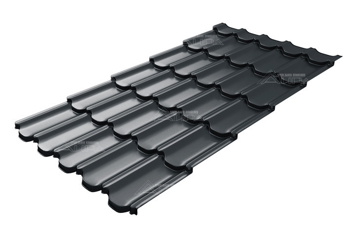 Металлочерепица Kvinta plus 3D Drap RAL 7016 - RAL7016