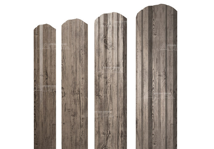 Фигурный штакетник Twin Print Premium - Silver wood