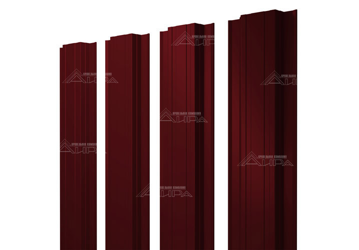 Штакетник прямоугольный PE двс 0,45 - RAL3005