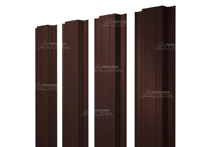 Штакетник прямоугольный PE двс 0,45 - RAL8017