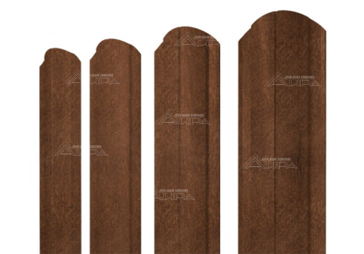 Фигурный штакетник круглый Print-double Elite - Antique wood