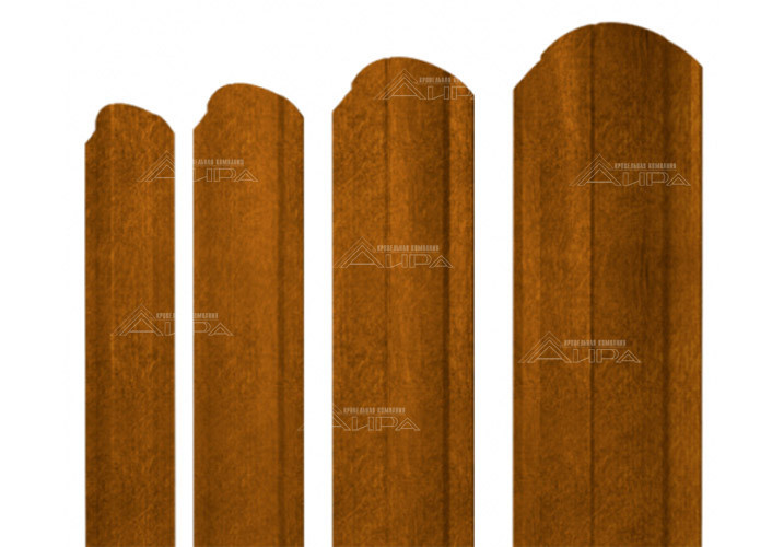Фигурный штакетник круглый Print-double Elite - Golden wood