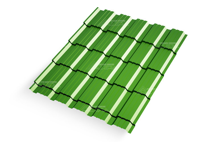Металлочерепица Каскад Полиэстер 0,45 RAL 6002 - RAL6002