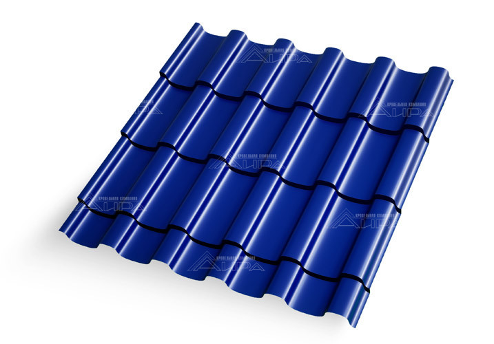 Металлочерепица Эллада Полиэстер 0,45 RAL 5002 - RAL5002