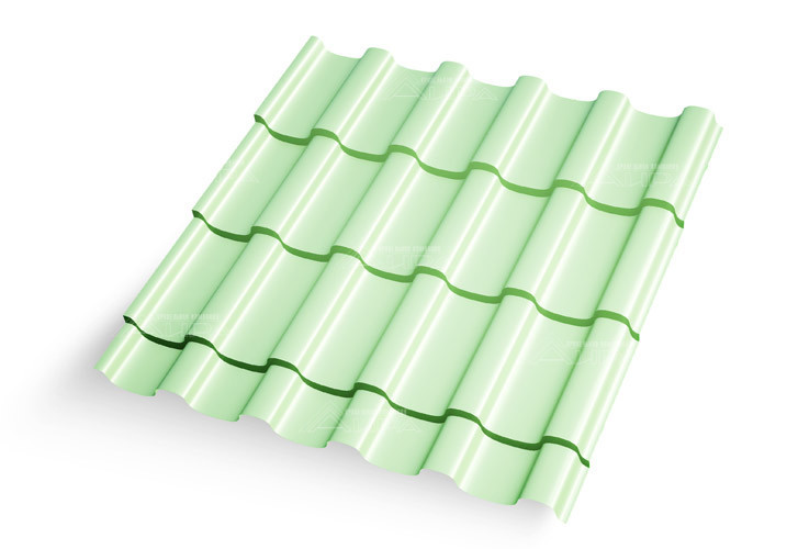 Металлочерепица Эллада Полиэстер 0,45 RAL 6019 - RAL6019