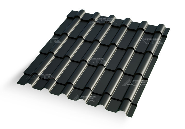 Black-pearl Металлочерепица Дюна 25 Multigloss Black pearl - Black-pearl