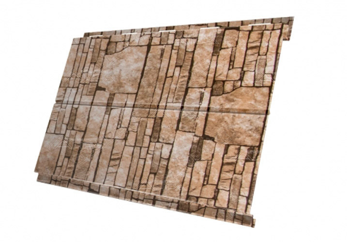 Металлический сайдинг Вертикаль Print Elite - Sand stone