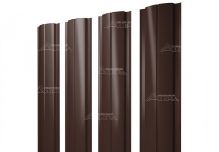 RAL8017 Полукруглый штакетник Slim PurLite Matt - RAL8017