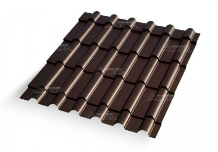 Металлочерепица Дюна 25 Solano 30 Chocolate Brown